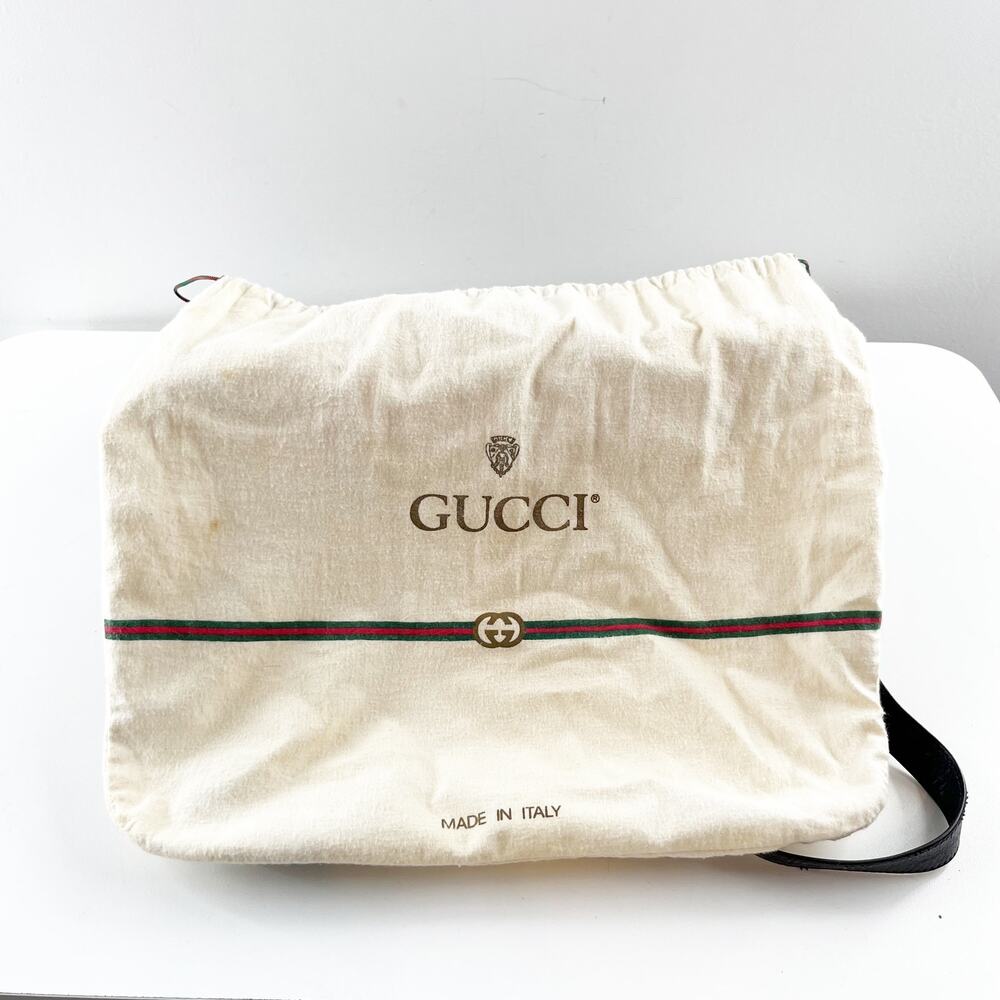 Gucci Ophidia Vintage Canvas Micro GG Monogram Messenger Bag Satchel Gray Black - Picture 9 of 12